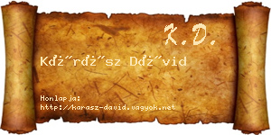 Kárász Dávid névjegykártya