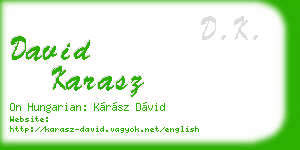 david karasz business card