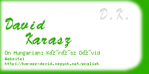 david karasz business card